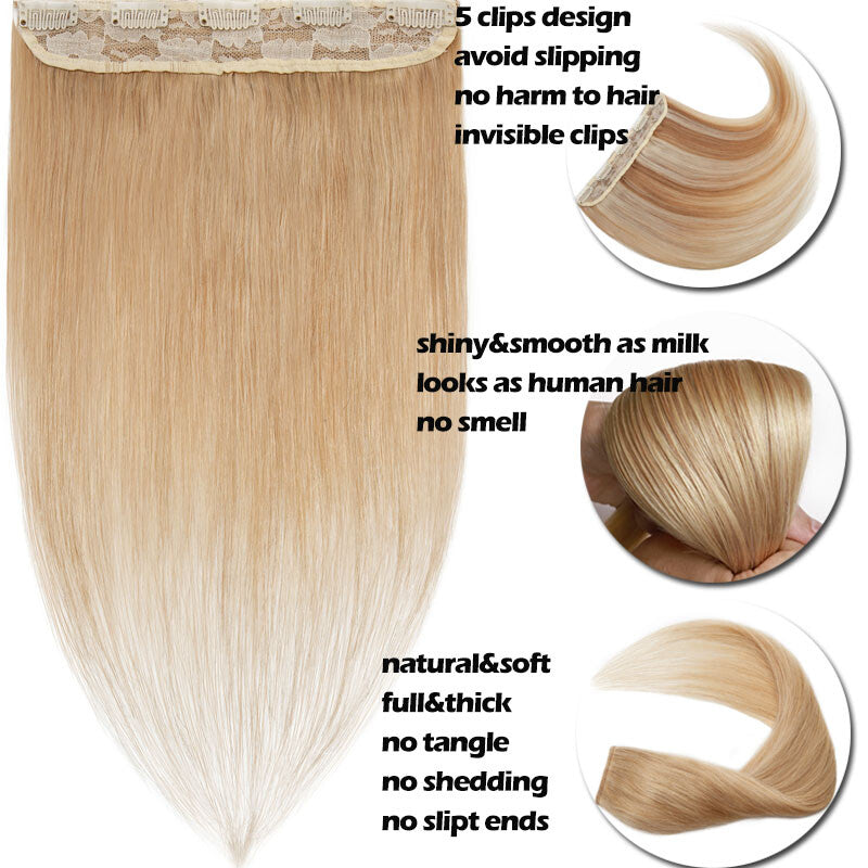 Clip-In Human Hair Extensions Thick & Full Head - Straight or Wavy