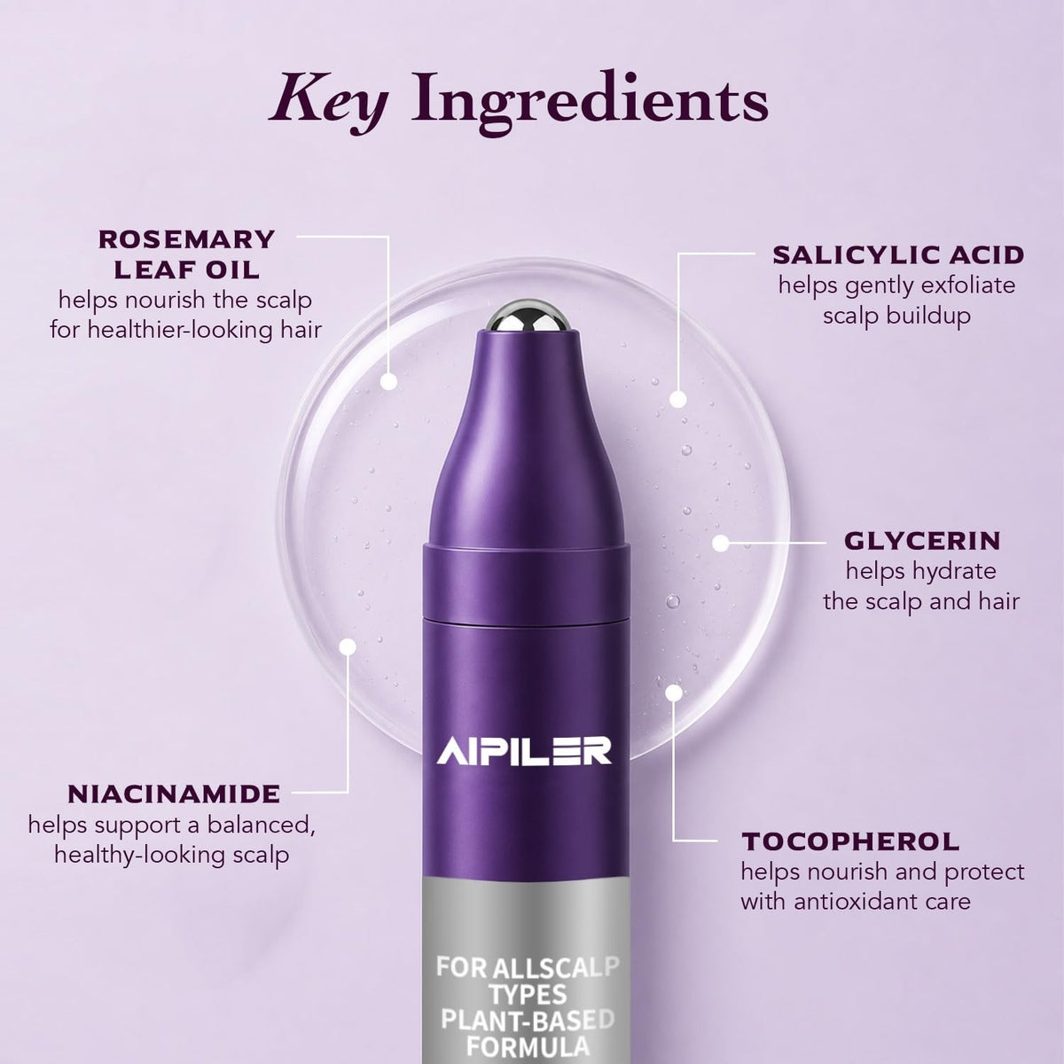 Hair Thickening Scalp Serum Roll-On with Rosemary