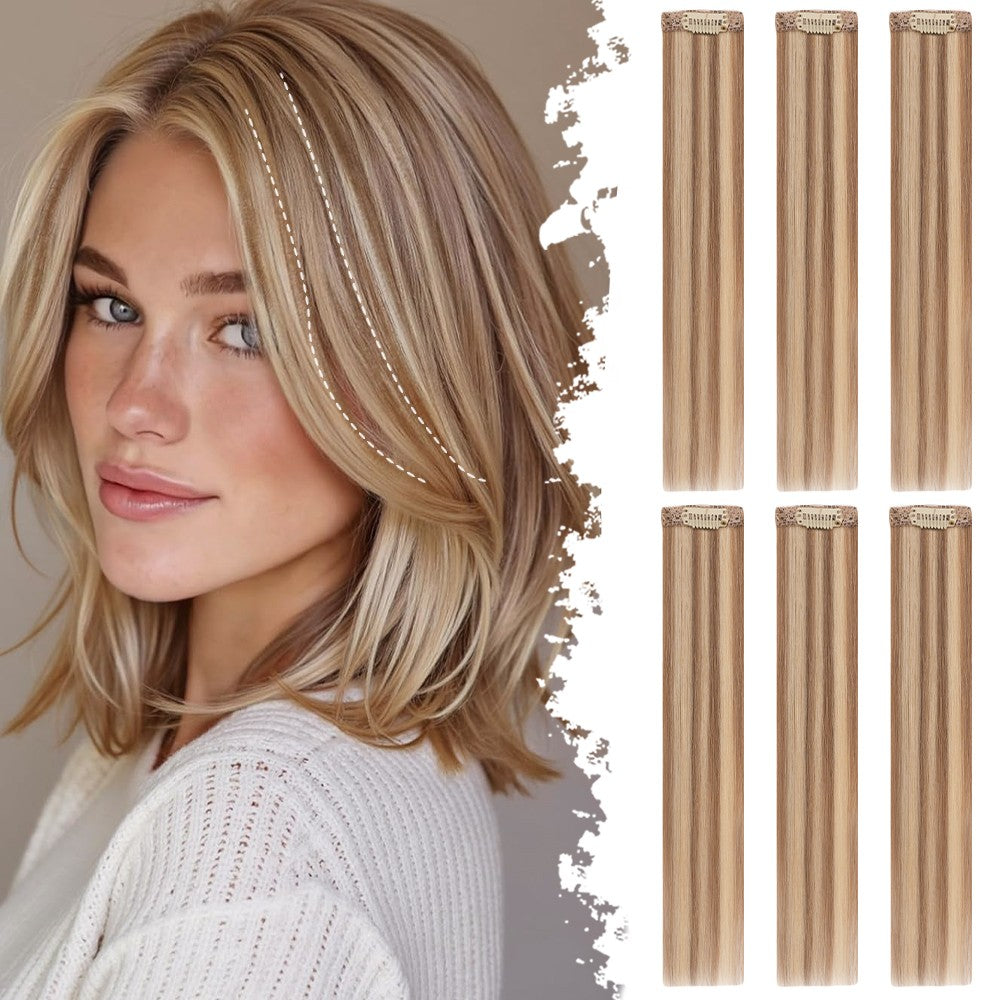Clip-In Hair Topper Remy Human Hair Short Mini Patches for Volume & Coverage