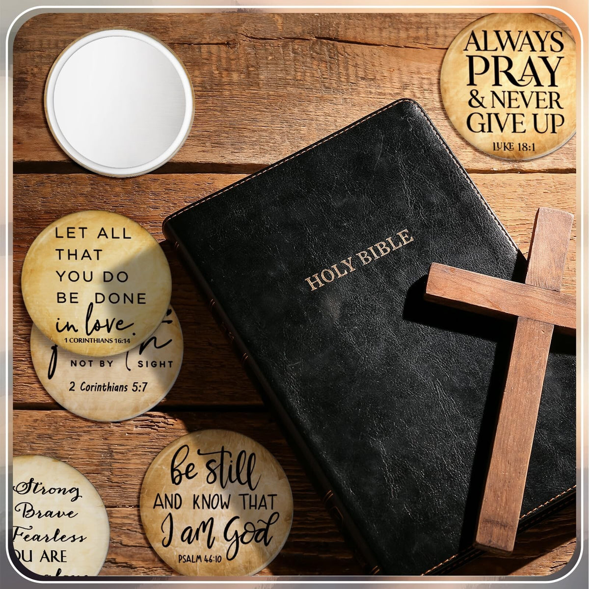 36 Pack Mini Christian Compact Mirrors with Bible Verses - Inspirational Religious Gifts