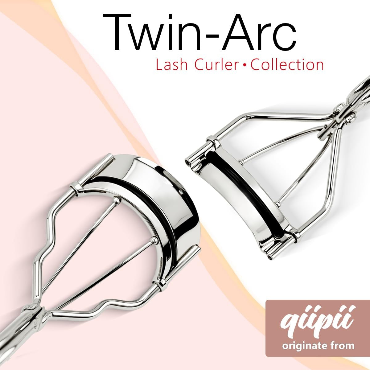 Dual-Curvature Eyelash Curlers with Silicone Refills Set - Silver