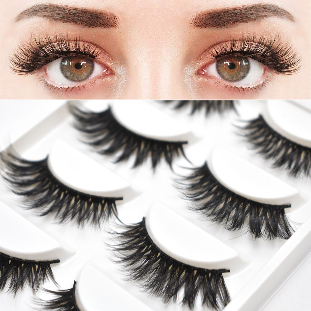 False Eyelashes 3D Mink Style Full Strip Lashes Natural Glam Reusable