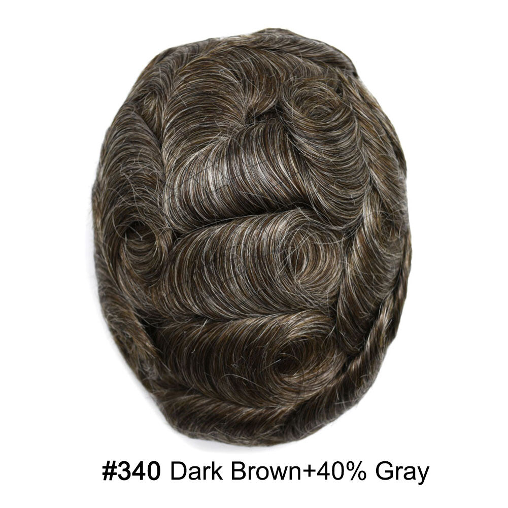 Ultra Thin Skin Hair Replacement System for Men - Natural Hairpiece, 6-10" Sizes & 68 Colors
