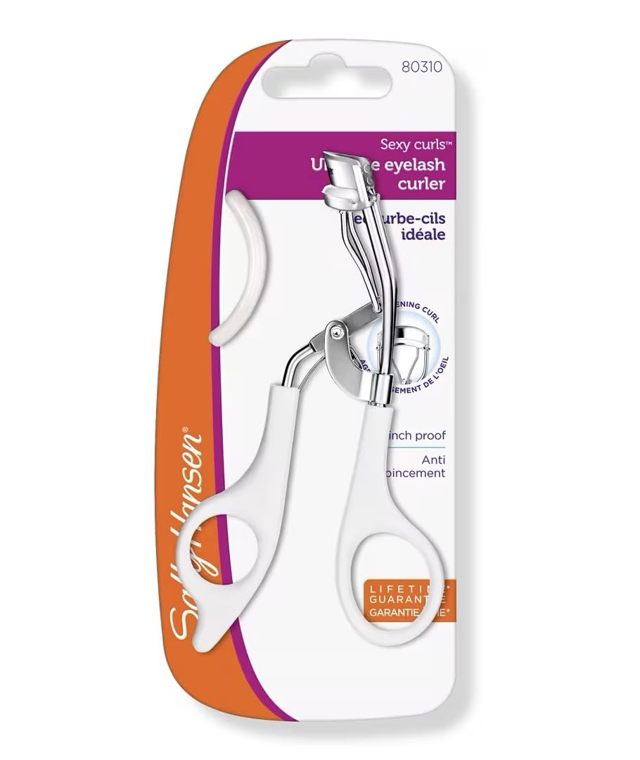 Eyelash Curler Set - Precision Metal Eyelash Curlers with Refill Pads, White