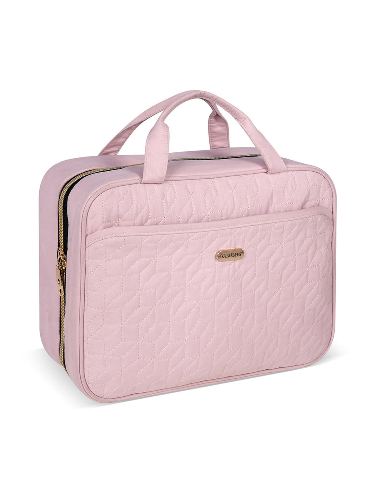 Large Waterproof Travel Toiletry Bag for Women with Hanging Hook Pink Makeup Organizer