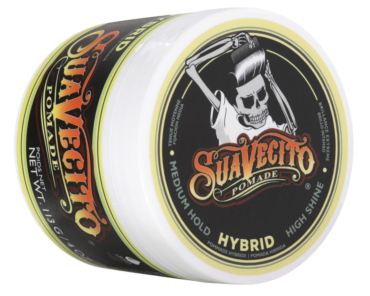 Suavecito Hybrid Pomade 4 oz. Water & Oil Based Styling Gel for All Hair Types