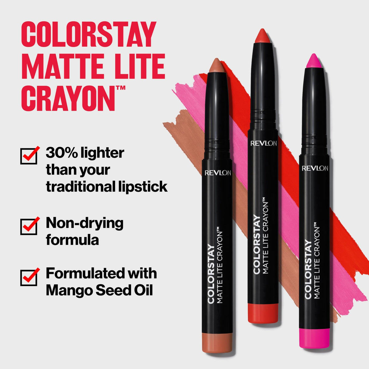 Revlon ColorStay Matte Lite Crayon Lipstick Set - 005 Sky High, Longwear & Smudge-Proof