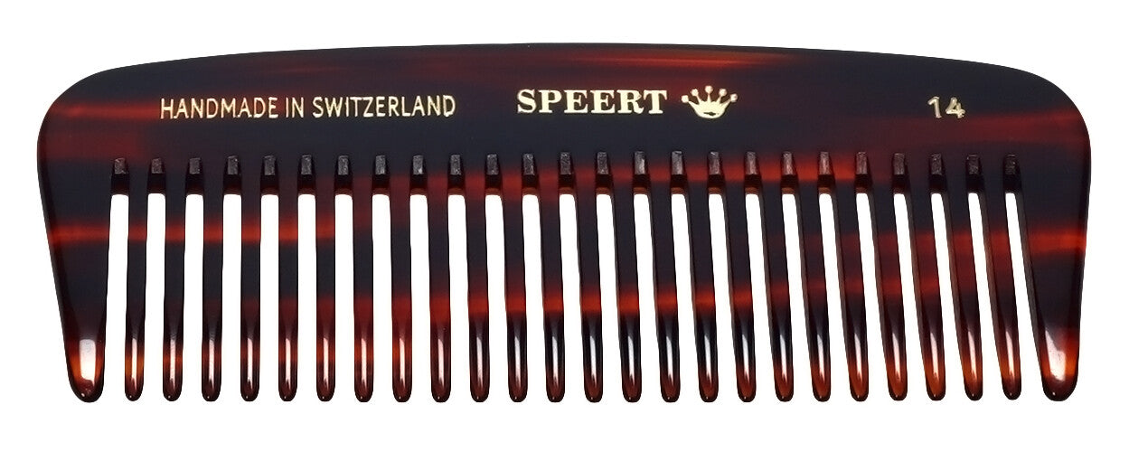 Handmade Swiss Tortoise Shell Comb 4.5 Inch Wide Tooth for Thick Hair