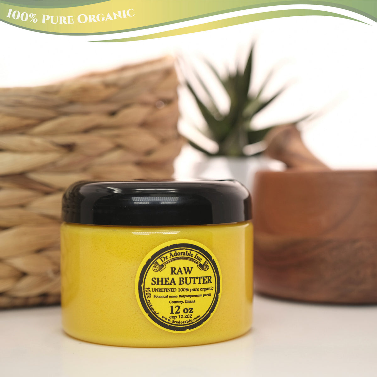 Raw Unrefined Shea Butter - 100% Organic Cold Pressed