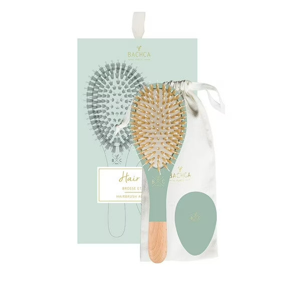 Green Hair Care Kit with Detangling Brush and Mirror - 3 Piece Set