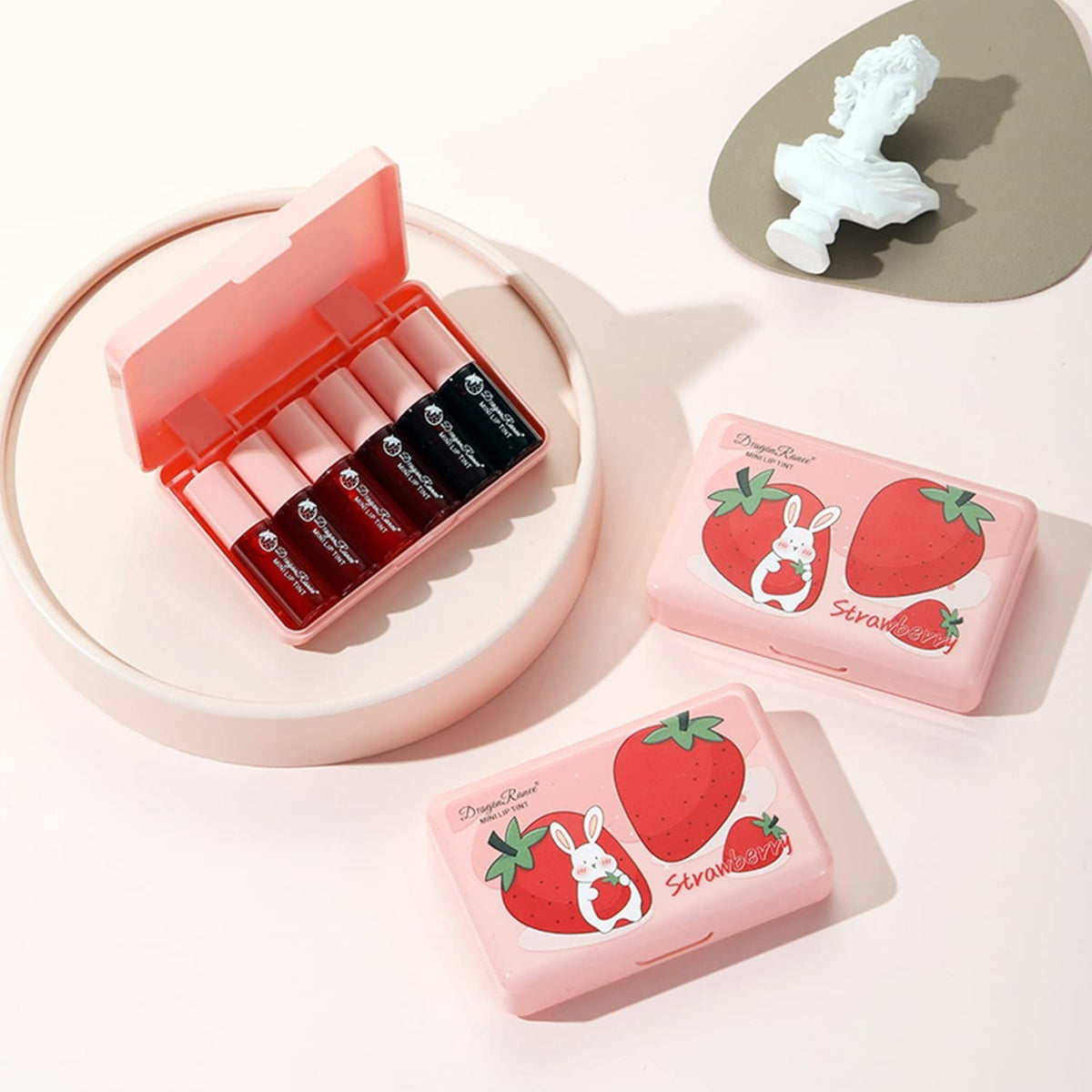 6-Color Lip Tint and Blush Set - Moisturizing Waterproof Long-Lasting Makeup