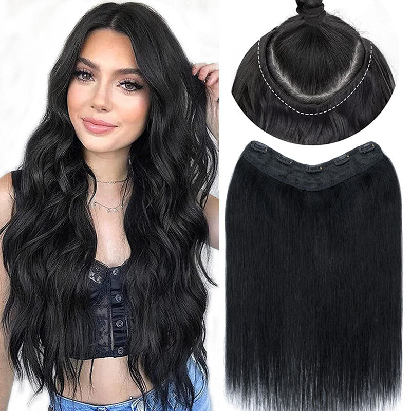 Full Head Clip-In Human Hair Extensions Thick Weft 100g - Multiple Colors & Lengths
