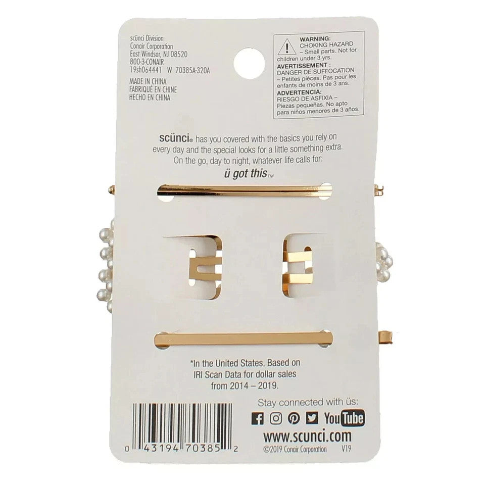 Decorative Pearl-Studded Hair Pins for Elegant Styling - Set of 2