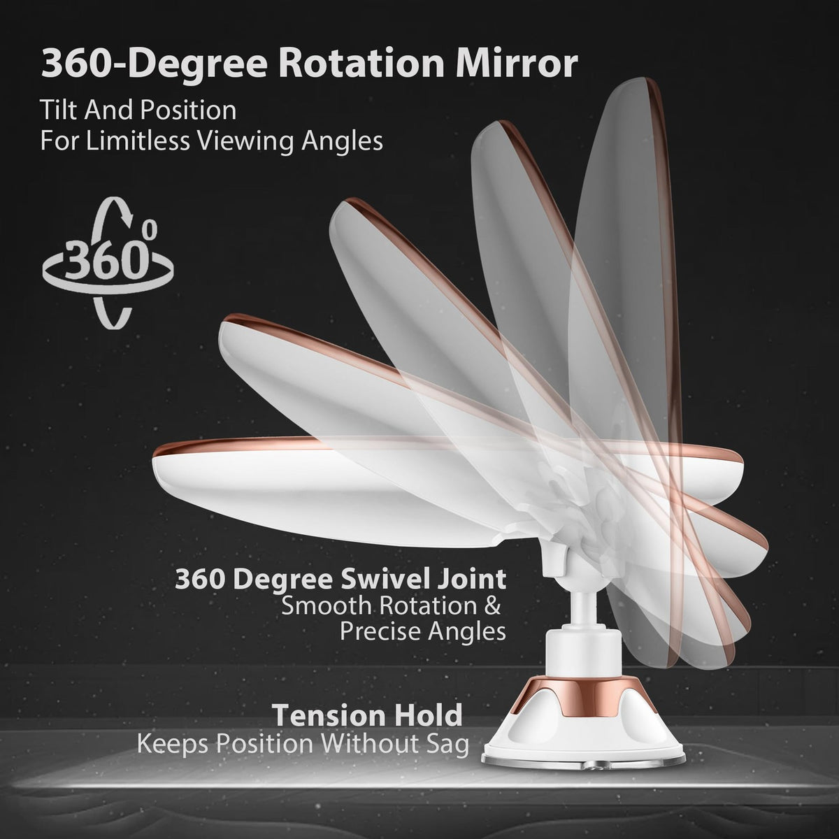 Lighted 8-Inch Magnifying Makeup Mirror with 10X Magnification and Suction Cups