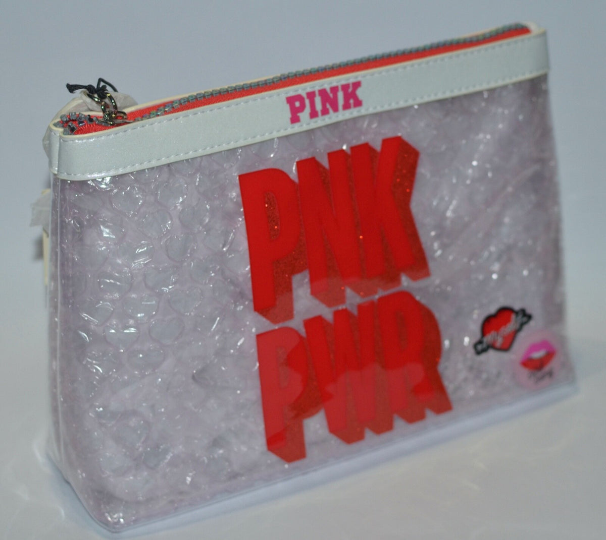 Pink Clear Red Makeup Case - Victoria's Secret PINK Beauty Bag
