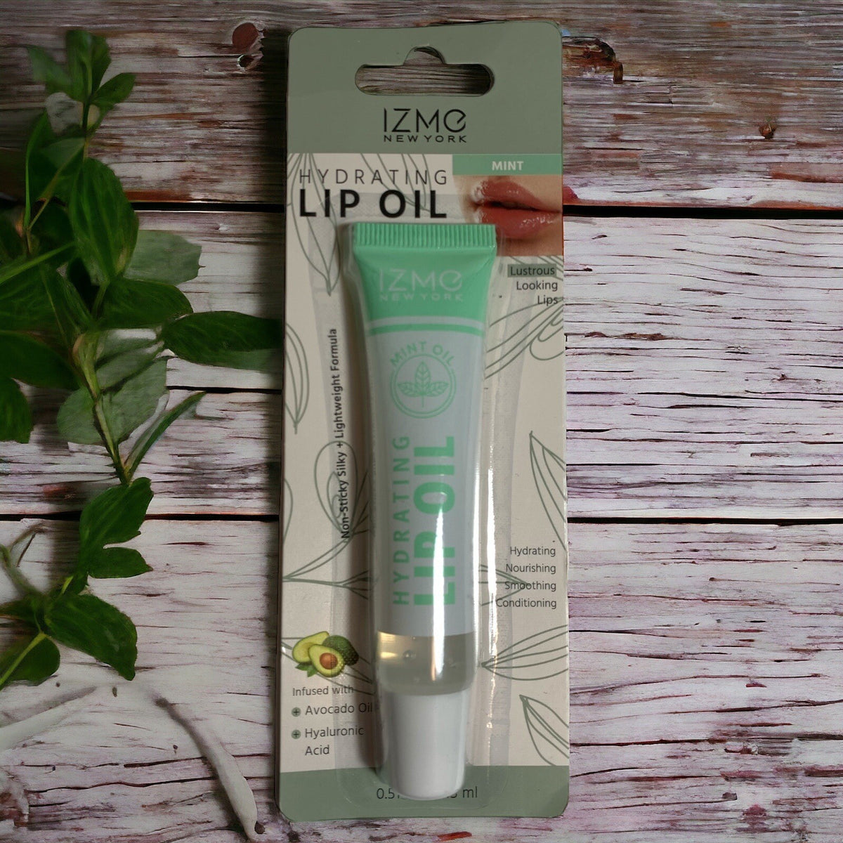 Hydrating Lip Oil with Mint & Hyaluronic Acid - Moisturizing Long-Lasting Lip Care