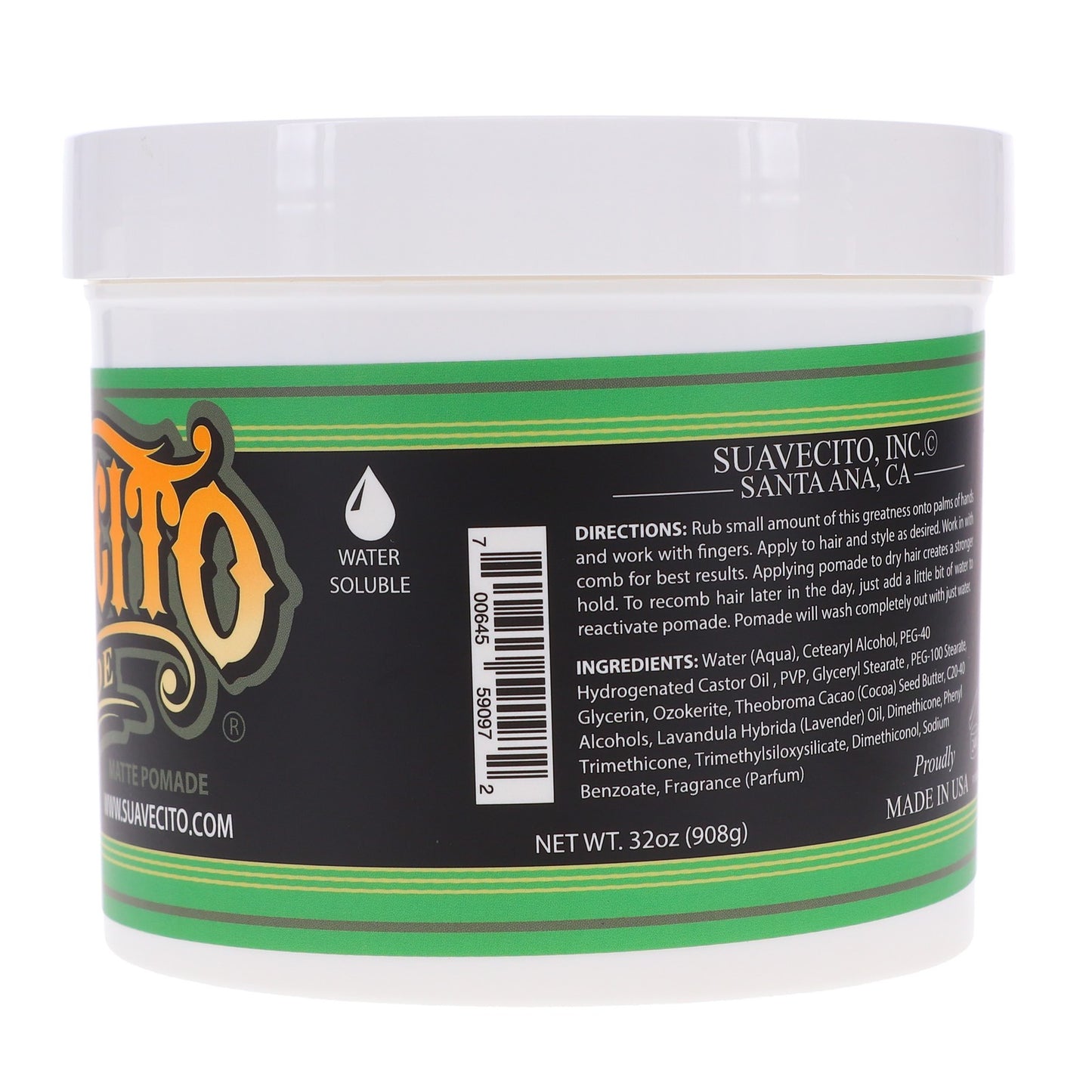Matte Pomade 32 oz for Medium Hold & Healthy Finish - Suavecito
