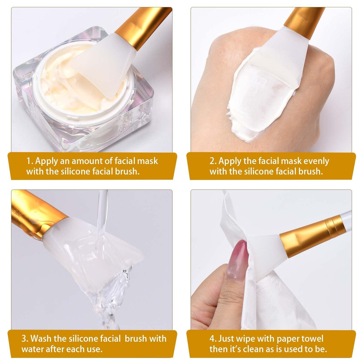 Silicone Face Mask Applicator Brushes - 2 Pack for Skincare & Masks