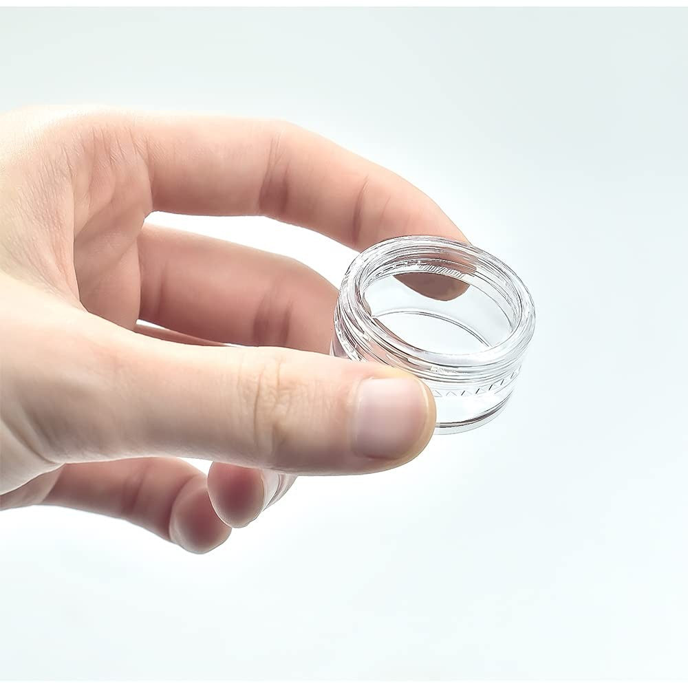 Clear Plastic 5g Cosmetic Jars with Lids - Reusable Makeup Containers