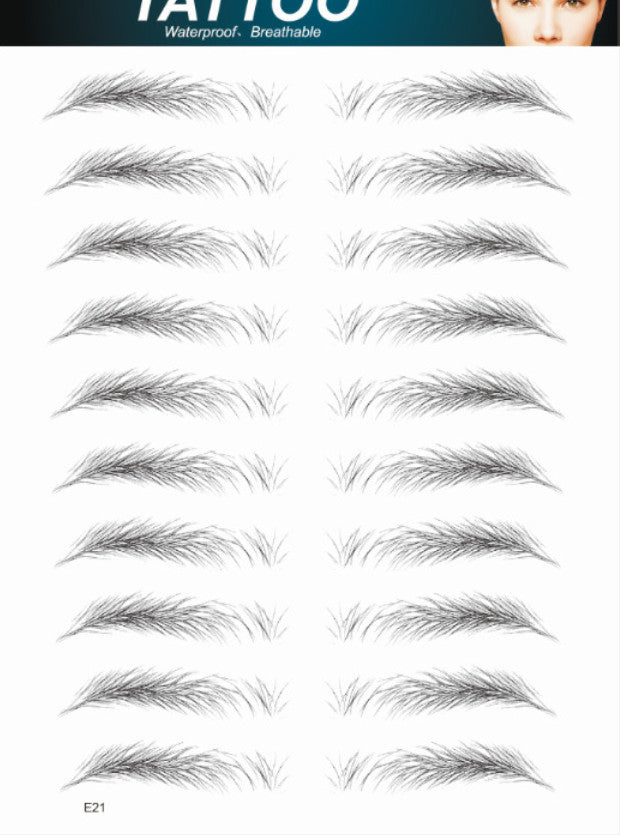 Waterproof Hair-Like Eyebrow Tattoo Stickers - Natural Microblading Effect, Reusable, 4D Texture