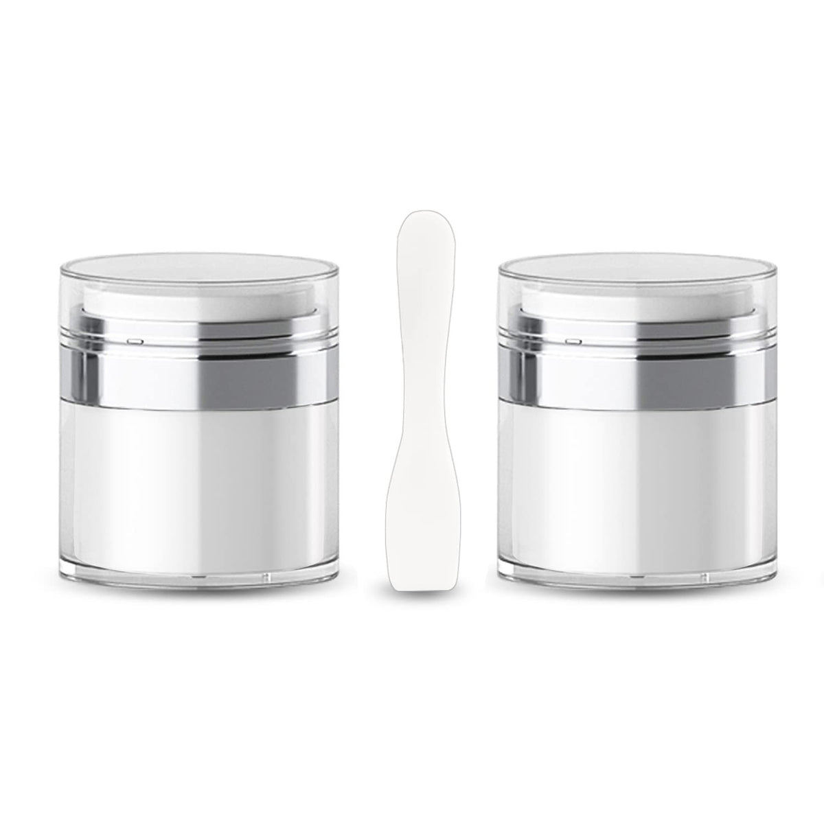 Vacuum Travel Cosmetic Bottles Set with Spatula - Refillable & Leakproof