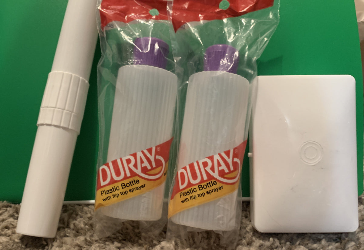 Vintage 1985 Travel Toiletry Set - Plastic Bottles, Soap & Toothbrush Holder