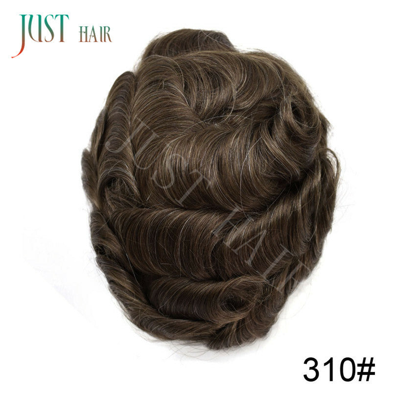 Men's Bleached Lace Front Hair Replacement Toupee - Natural Hairline, Virgin Human Hair