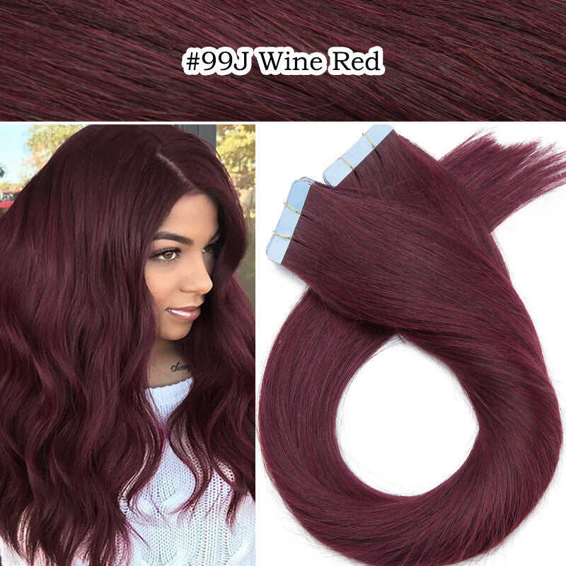 Full Head Tape-In Remy Human Hair Extensions Blonde & Dark Shades