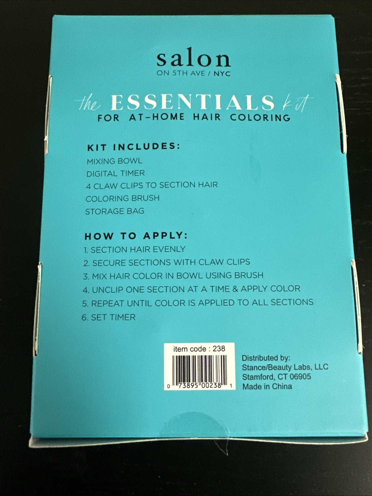 Salon on 5th Ave NYC - The Essentials Hair Color Kit, Brush, Bowl,