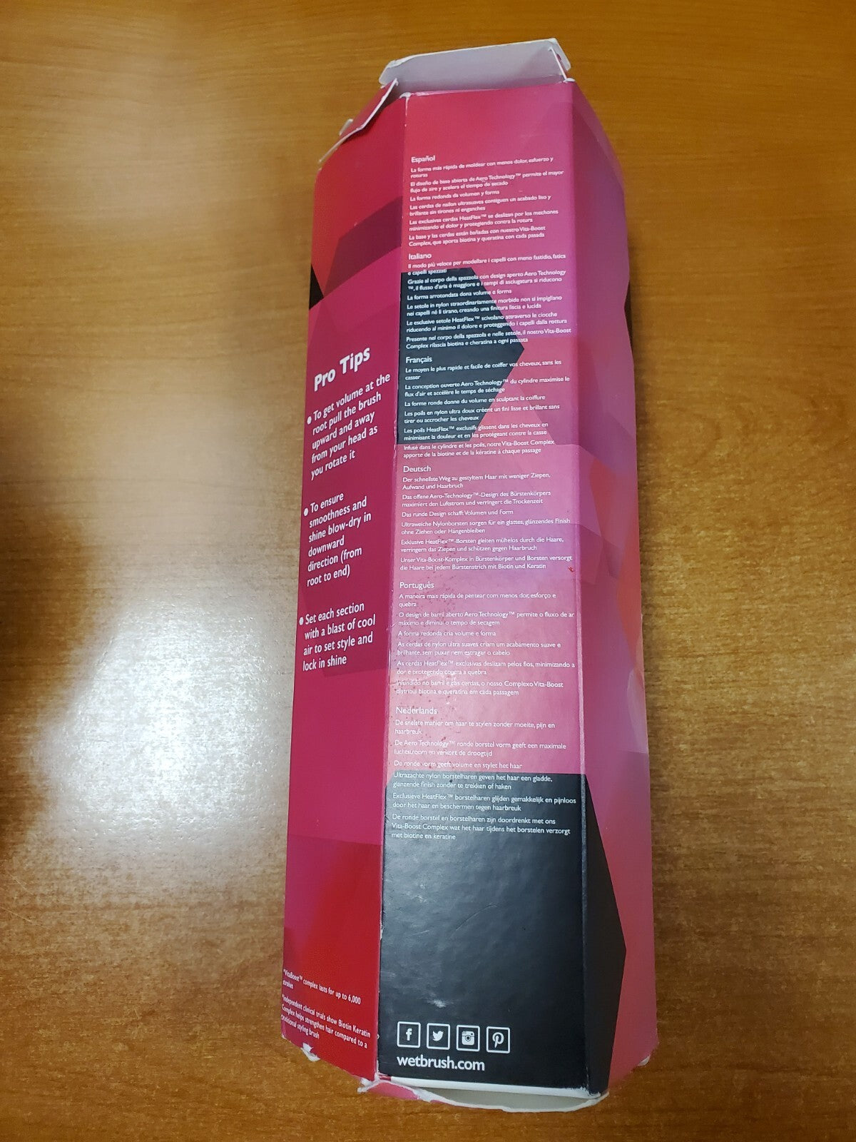 Round Open Barrel Hair Brush for All Hair Types - Pink Styling & Detangling