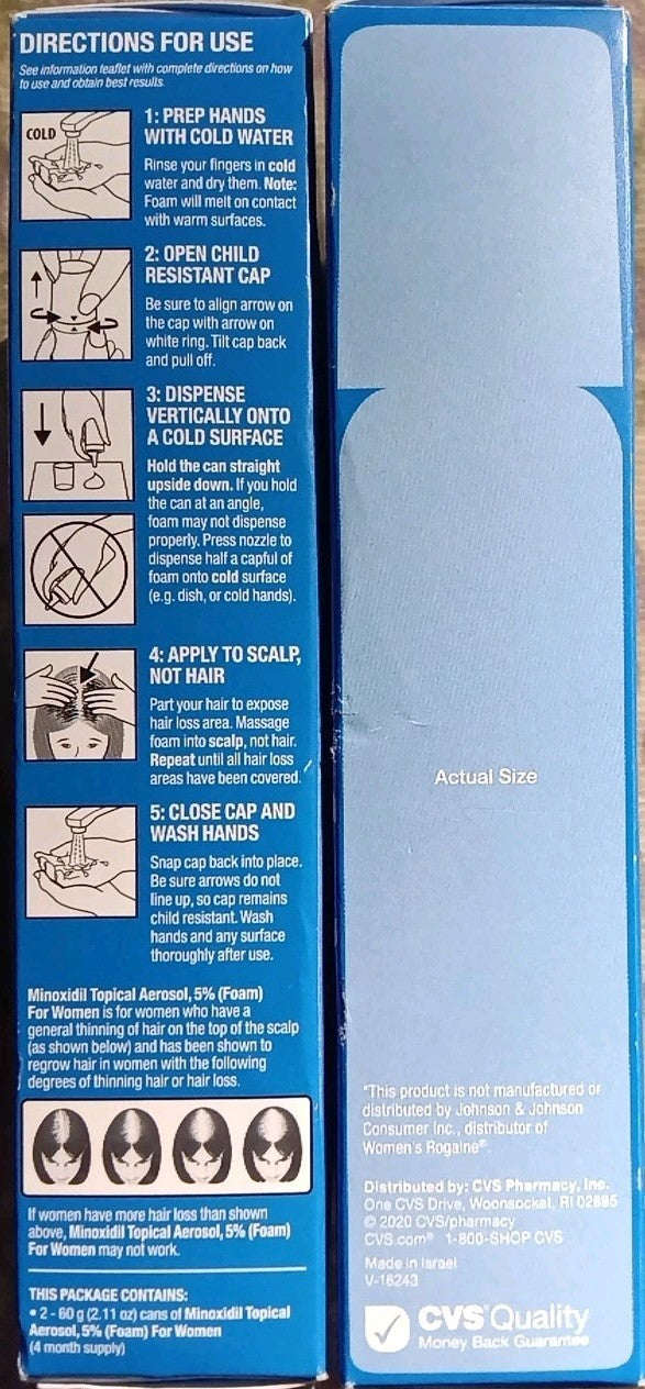 Women's 5% Minoxidil Hair Regrowth Foam - 2 Pack (8.44oz)