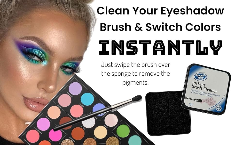 2-Pack Makeup Brush Cleaner Sponge Set - Instant No-Water Brush Cleaning Tool