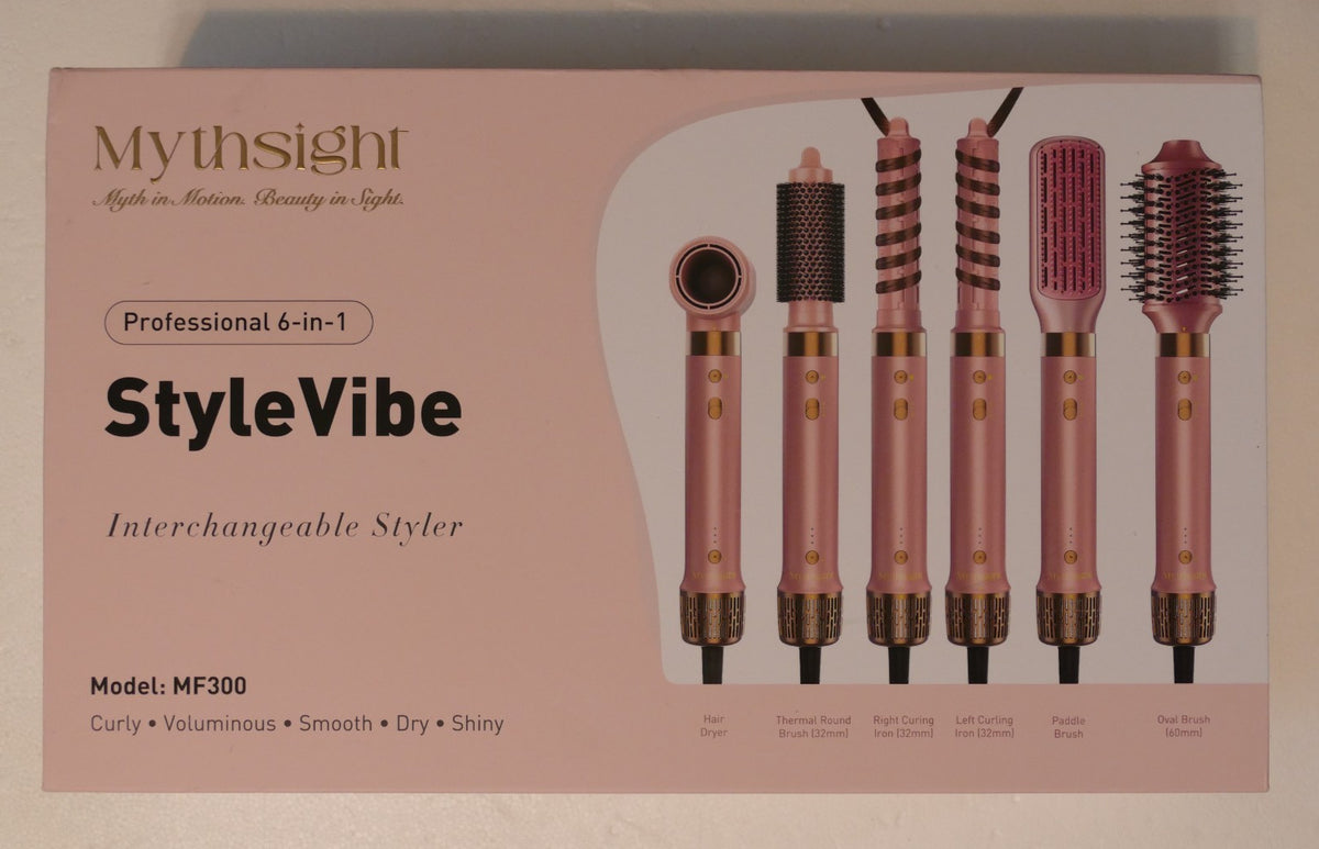 6-in-1 Air Styler & Blow Dry Brush with Travel Bag – Frizz-Free, Auto-Wrap Curl