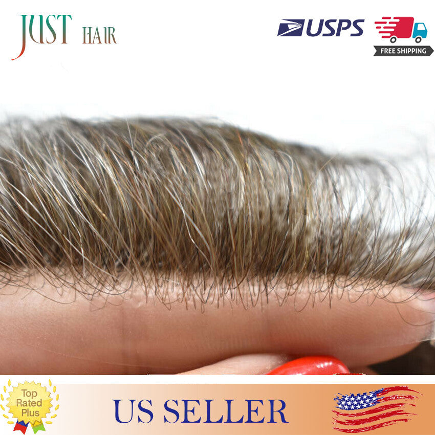 Men's Hair Replacement System Full Poly Skin Toupee - Remy Human Hair Wig