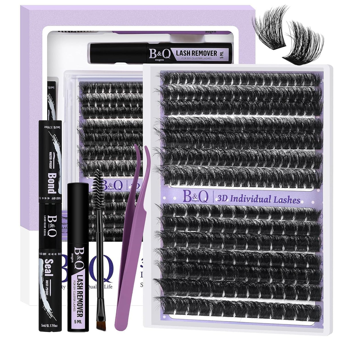 Fluffy Lash Clusters Kit 3D Eyelash Extensions DIY Make Up Set