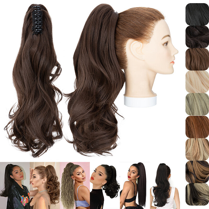Thick Wavy Claw Clip Ponytail Hair Extension - Natural Look