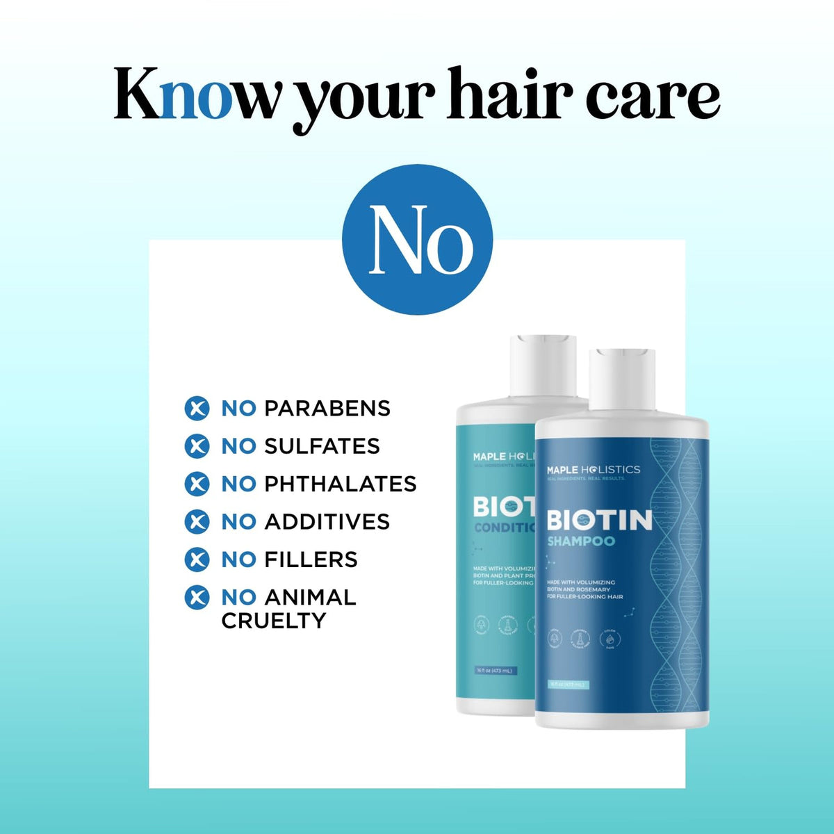 Rosemary Biotin Shampoo and Conditioner Set, Volumizing Hair Care for