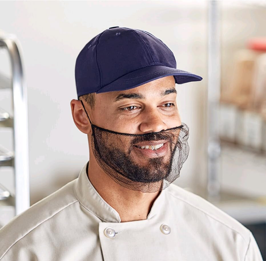 Disposable Honeycomb Beard Nets - Breathable Food Service Cover, 200 Pack