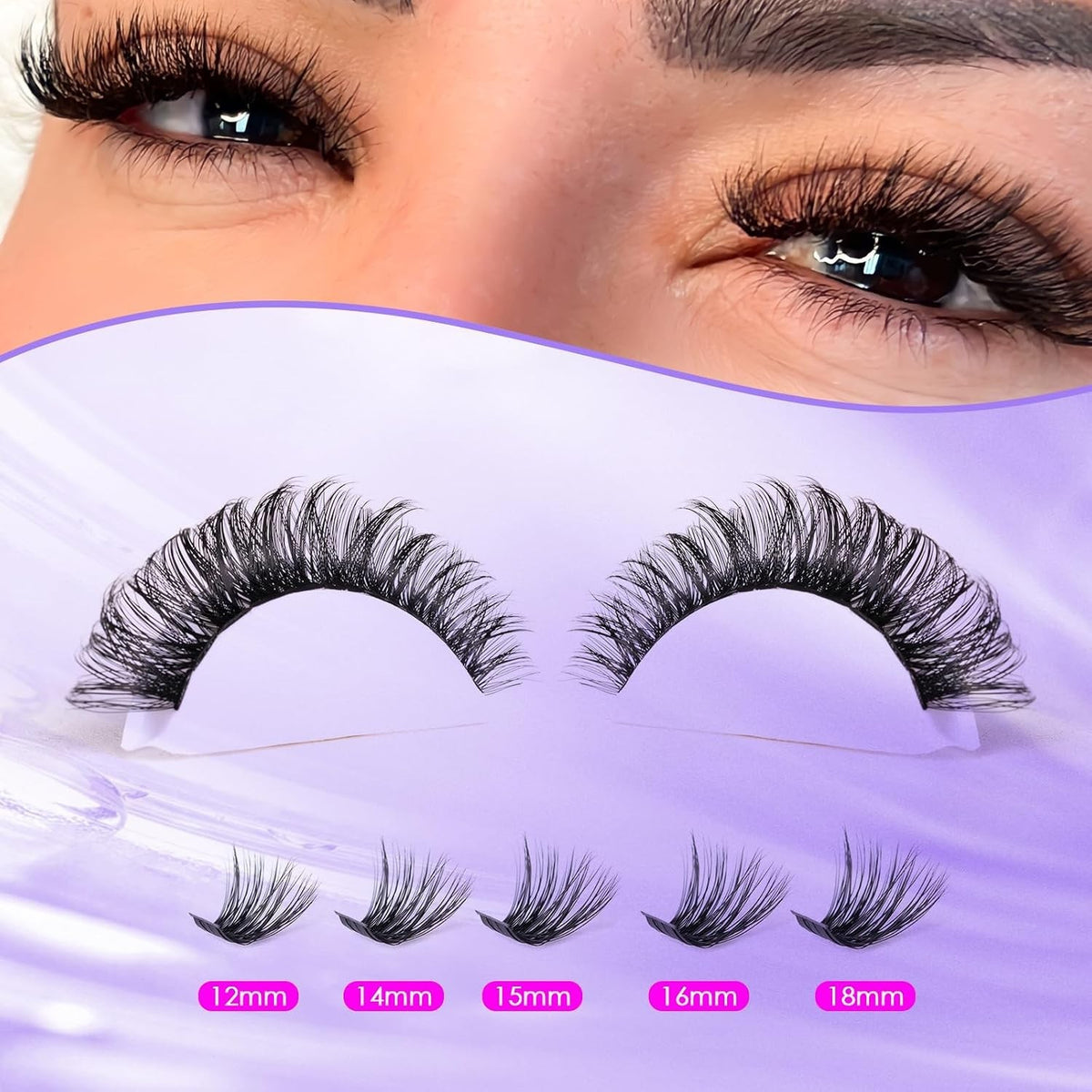 DIY Lash Extension Kit with 300 Cluster Lashes & Adhesives for Salon-Quality Looks