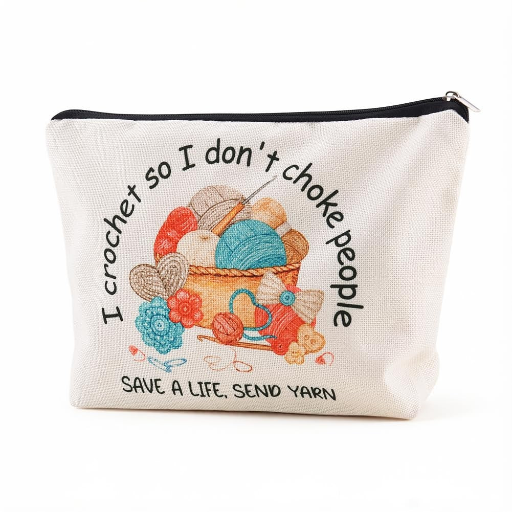 Funny Crochet Gift Bag for Women – Travel Yarn Organizer