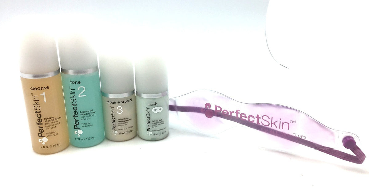 PerfectSkin Cleansing Toner & Gel Mask Set with Eye Puff Relief