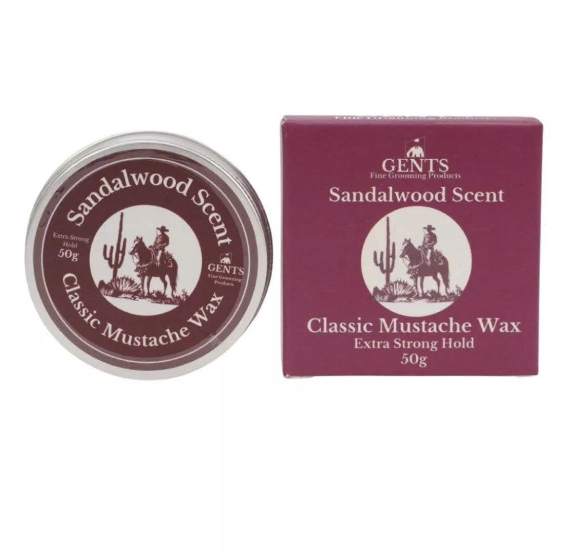 Strong Hold Sandalwood Mustache Wax & Comb Set - Grooming & Styling 50g