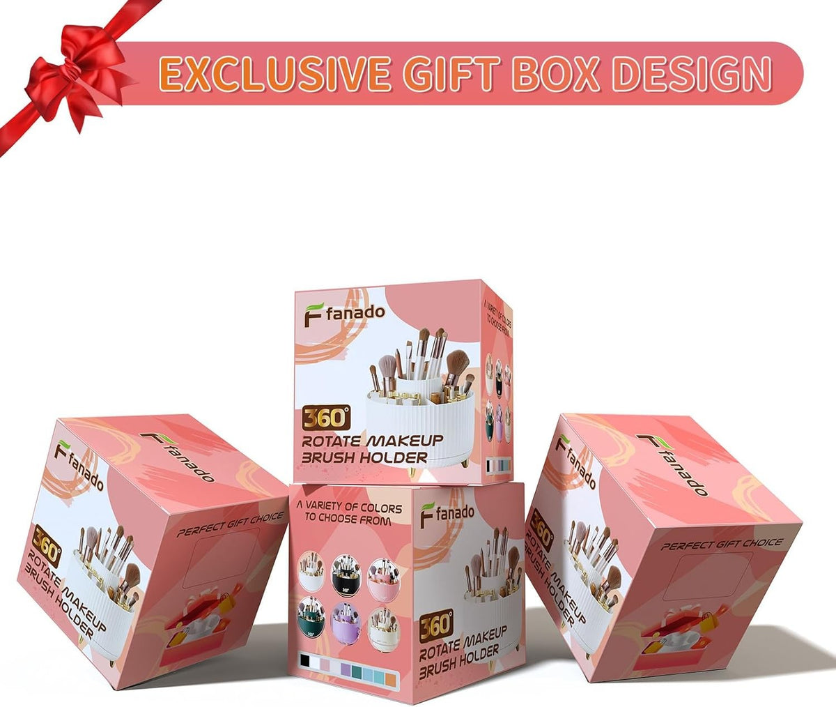 360° Rotating Makeup Brush Holder Organizer for Vanity Countertop
