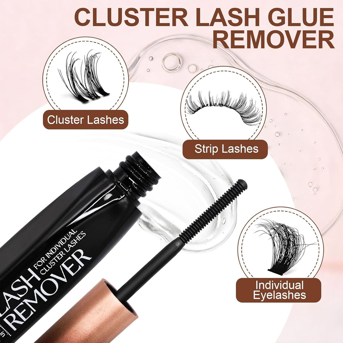 Eyelash Glue Remover for Strip and Cluster Lashes - Gentle, Easy to Use