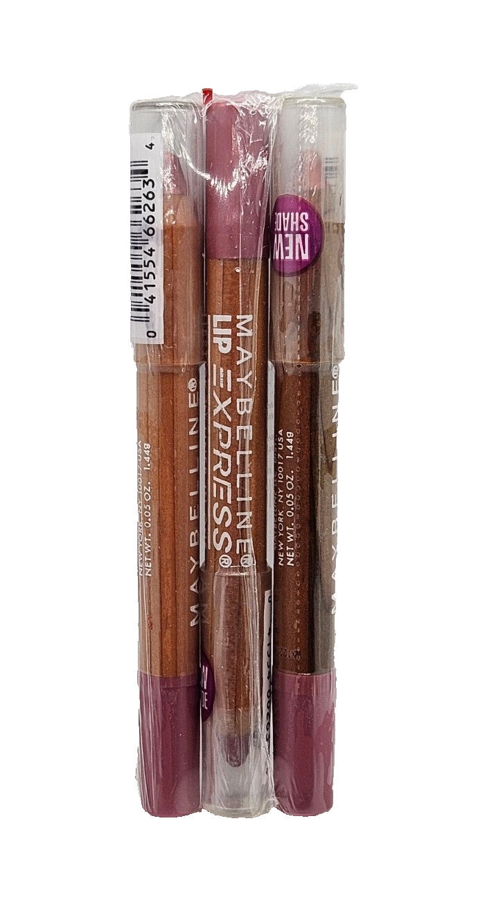 Maybelline Lip Express Lipstick & Lip Liner Set in RUSH BLUSH - 3 Pack