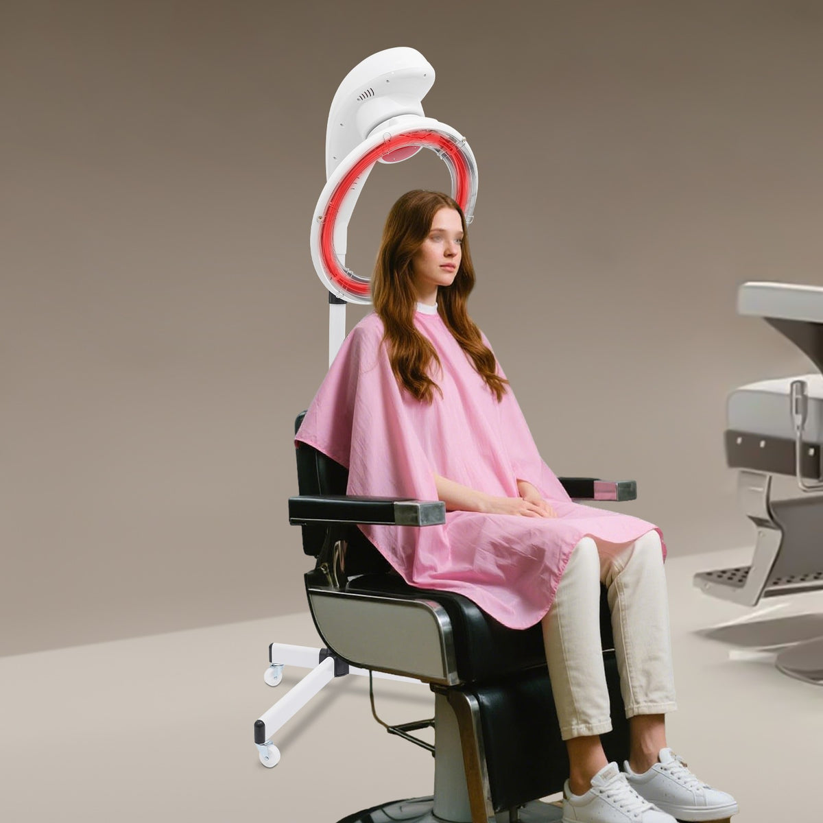 Professional Infrared Hair Dryer Stand with Wheels for Salon Styling
