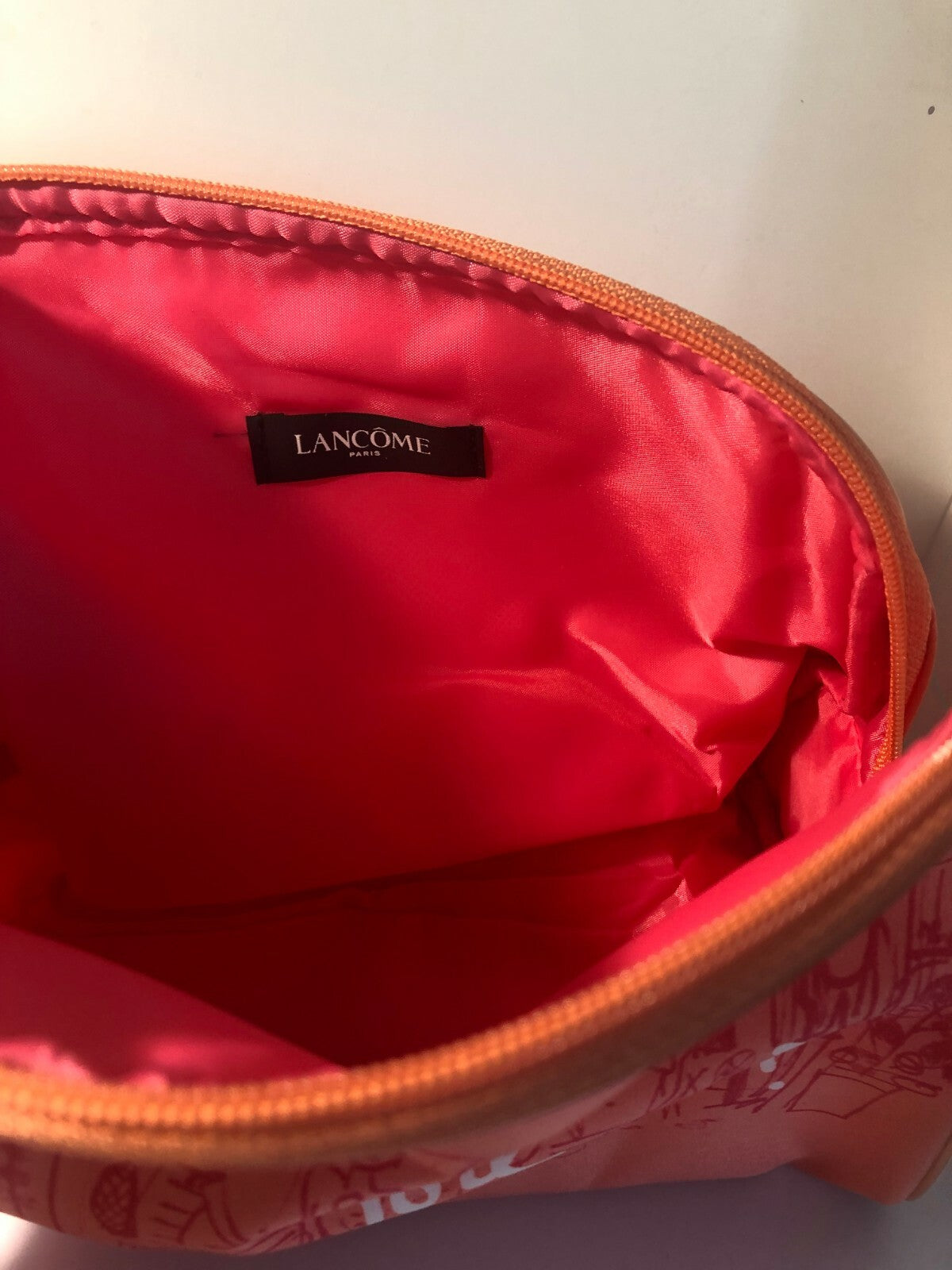 Lancôme Orange Joie De Live Makeup Bag - Cosmetic & Toiletry Organizer