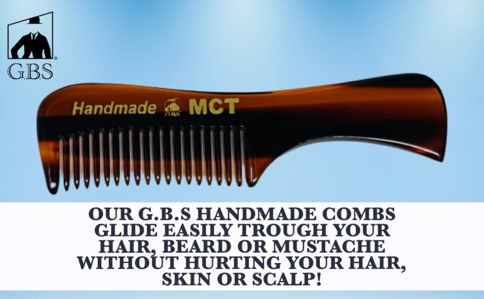Men's Beard & Mustache Grooming Combs - 3 Pack Pocket Travel Size