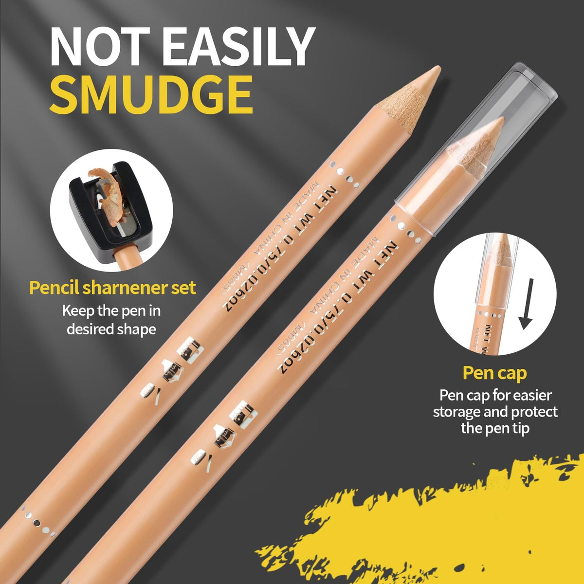 Beige Skin-Tone Barber Pencils 12-Pack for Hairline & Beard Edges