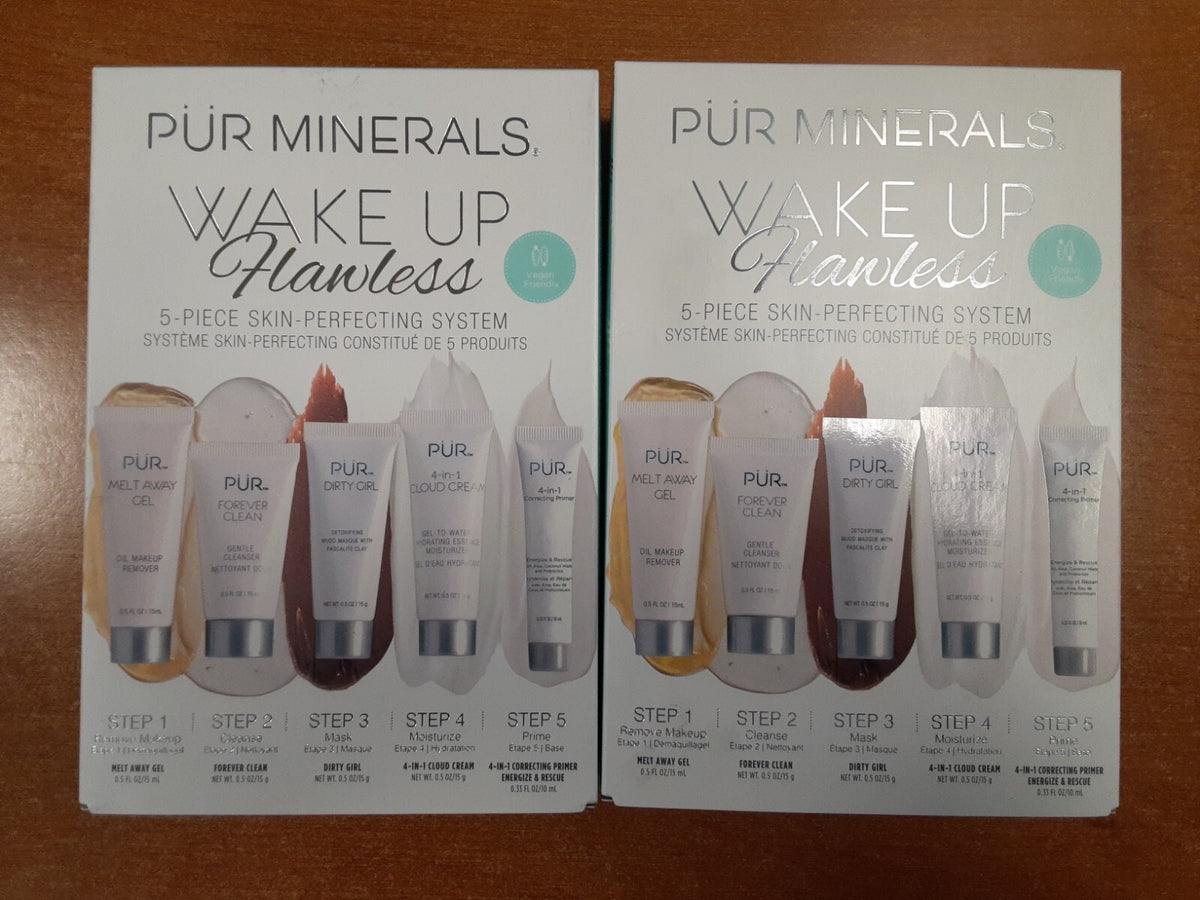 Travel Size Skincare System with 5-Piece Pur Minerals Wake Up Flawless Set